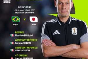 世界杯1/16決賽巴西VS日本裁判安排：意大利裁判馬裏亞尼執法