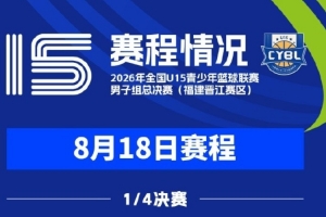 明日賽程公布｜2026年全國U15青少年籃球聯賽男子組總決賽1/4決賽